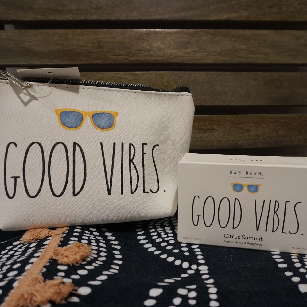 Rae Dunn Cosmetic Bag and Bar Soap